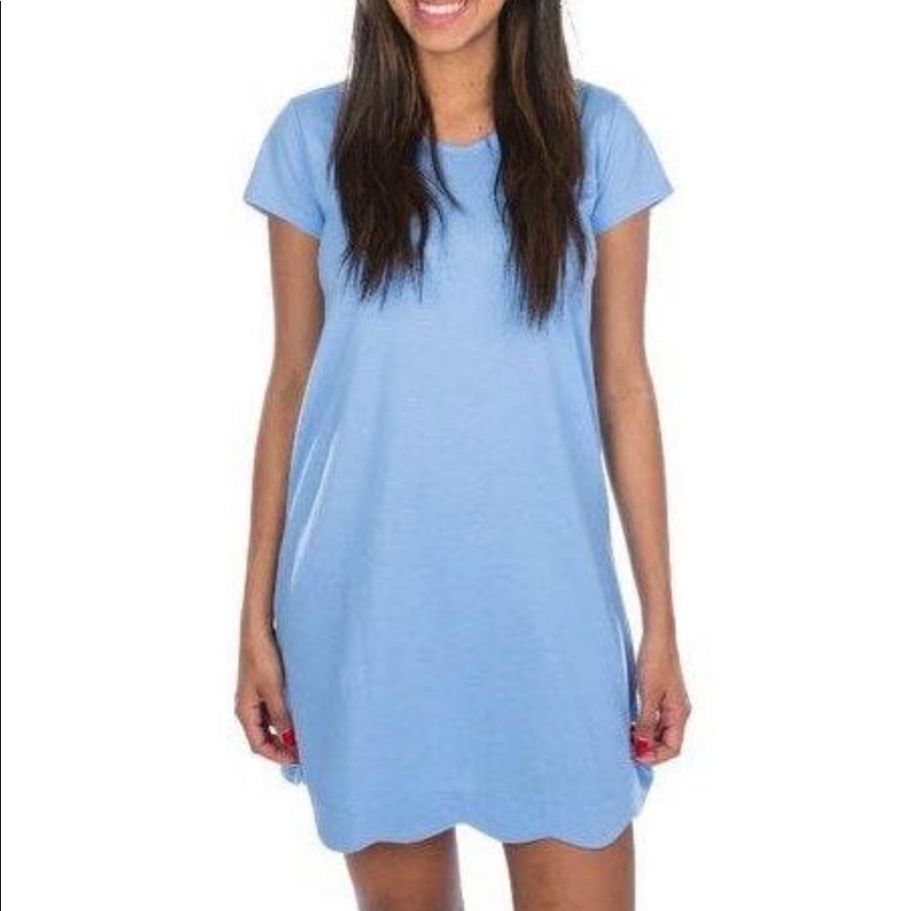 Lauren James Scalloped T shirt Dress